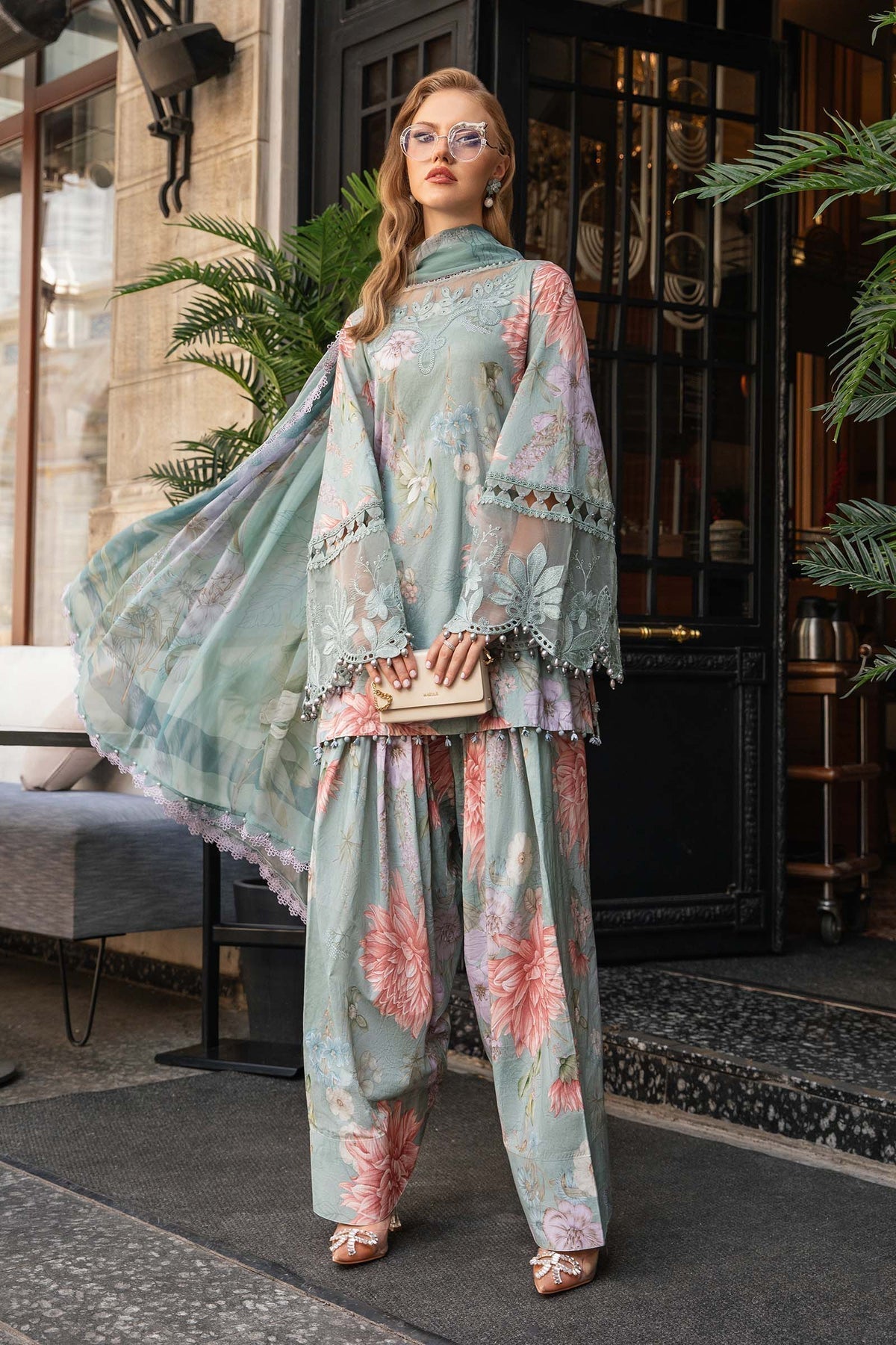 Maria B | M Prints Fall Edit 24 | MPT-2306-A - Pakistani Designer Dress - by Maria B | Type: Luxury - 100% Original at Saira Sultan