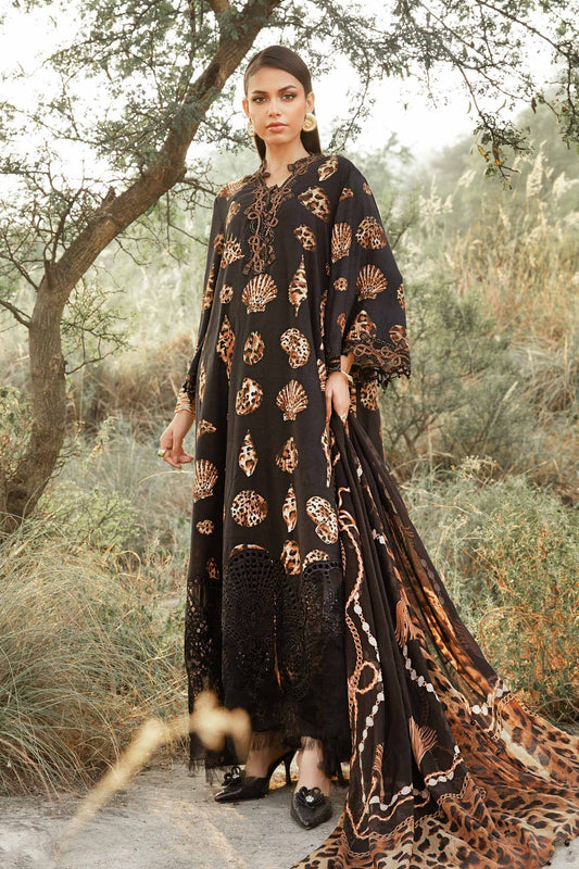 Maria B | M Prints Winter 24 | MPT-2410-B XS Black Linen