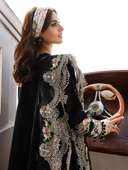 Parishay | Monaco Luxury Lawn 25 | MS-01 Custom Size Black Lawn