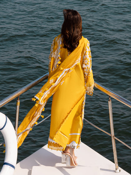 Parishay | Monaco Luxury Lawn 25 | MS-02 S Mustard Yellow Lawn