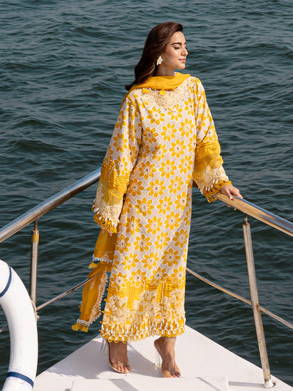 Parishay | Monaco Luxury Lawn 25 | MS-02 XL Mustard Yellow Lawn