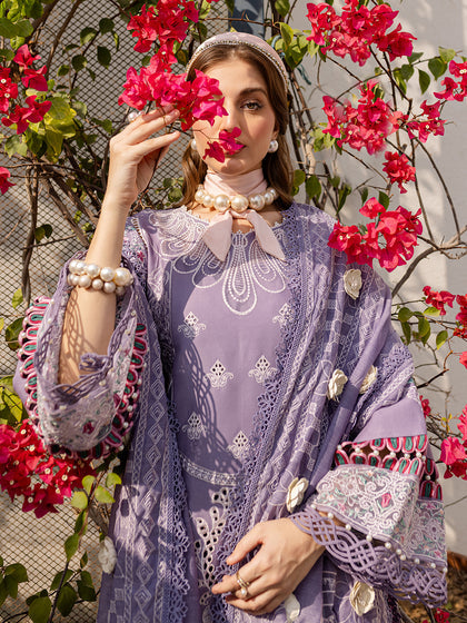 Parishay | Monaco Luxury Lawn 25 | MS-05 XL Purple Gray Lawn