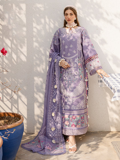Parishay | Monaco Luxury Lawn 25 | MS-05 XS Purple Gray Lawn