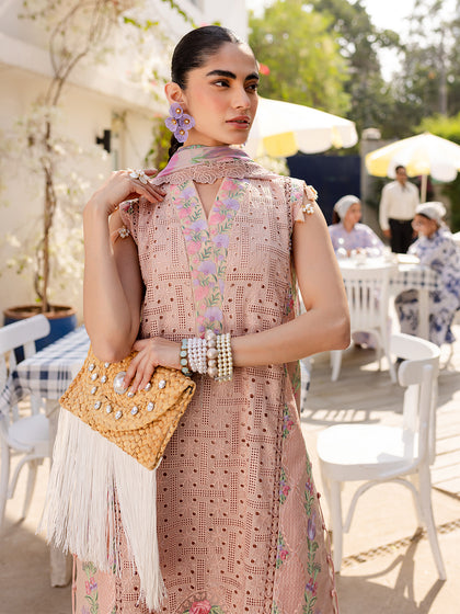 Parishay | Monaco Luxury Lawn 25 | MS-08 M Pale Peach Lawn