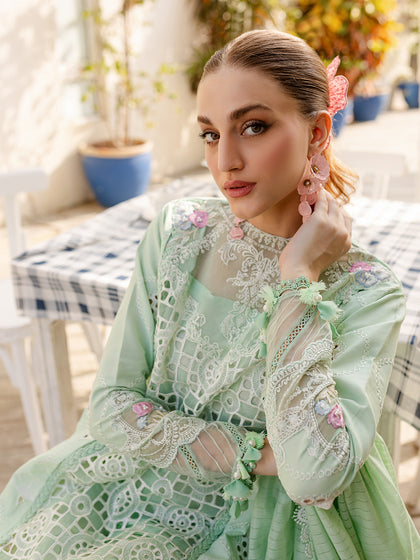 Parishay | Monaco Luxury Lawn 25 | MS-12 L Pastel Mint Lawn