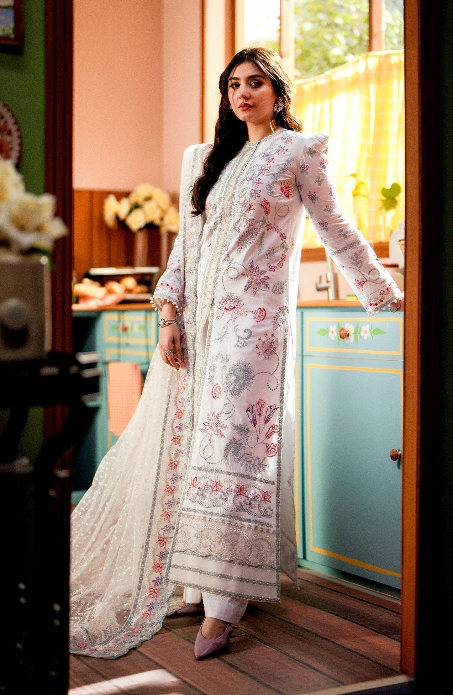 Maryum N Maria | Luxury Lawn 24 | Fatin - Pakistani Designer Dress - by Maryum N Maria | Type: Luxury - 100% Original at Saira Sultan