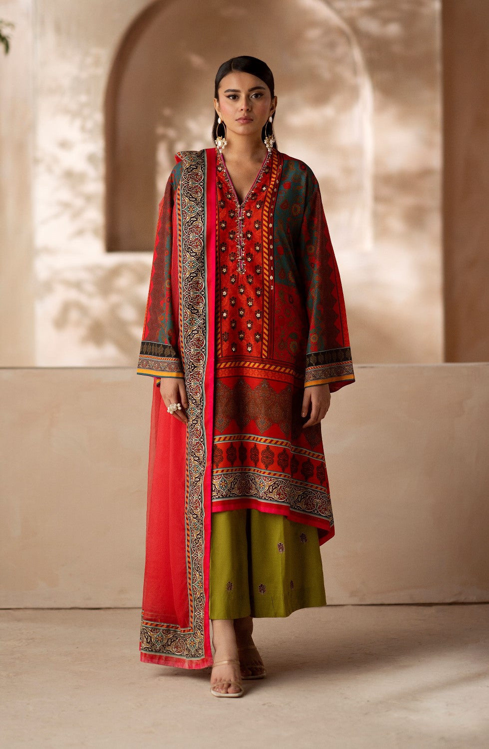 Maryum N Maria | Zeil Winter | NAVYA - MS40096 S Red