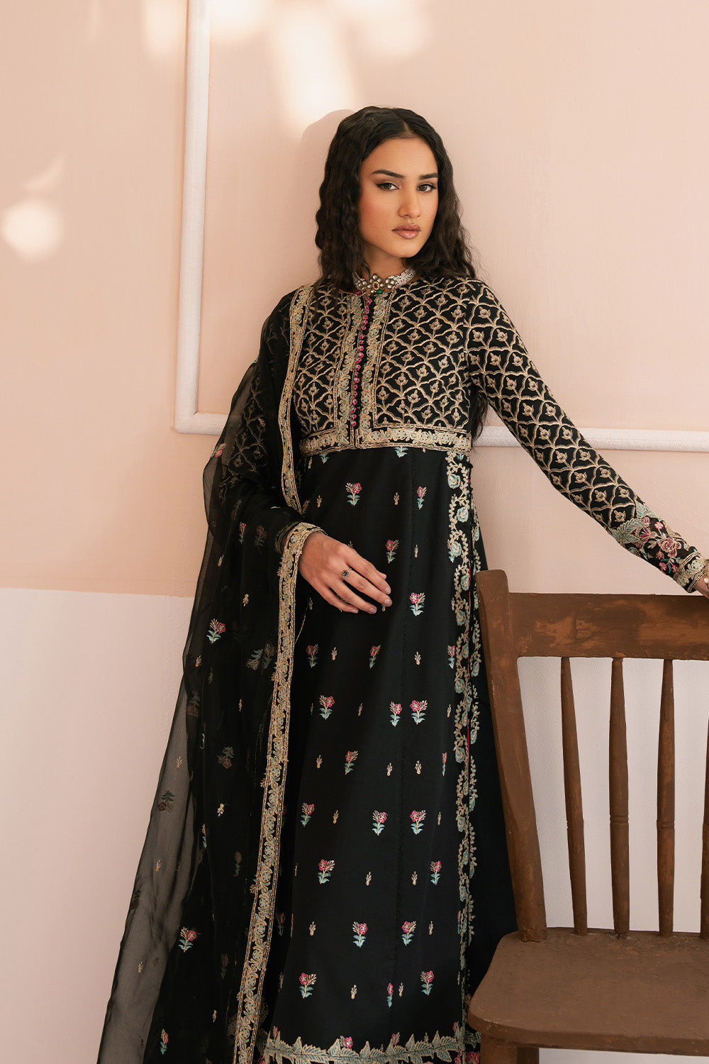 Maryum N Maria | Eid Luxury Lawn 25 | AHOU - MS50146 L Black Lawn