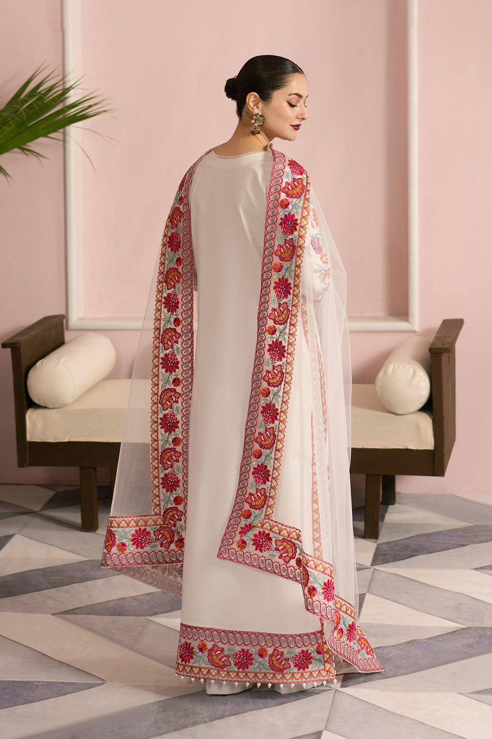 Maryum N Maria | Eid Luxury Lawn 25 | AFSAR - MS50159 S Off White Lawn