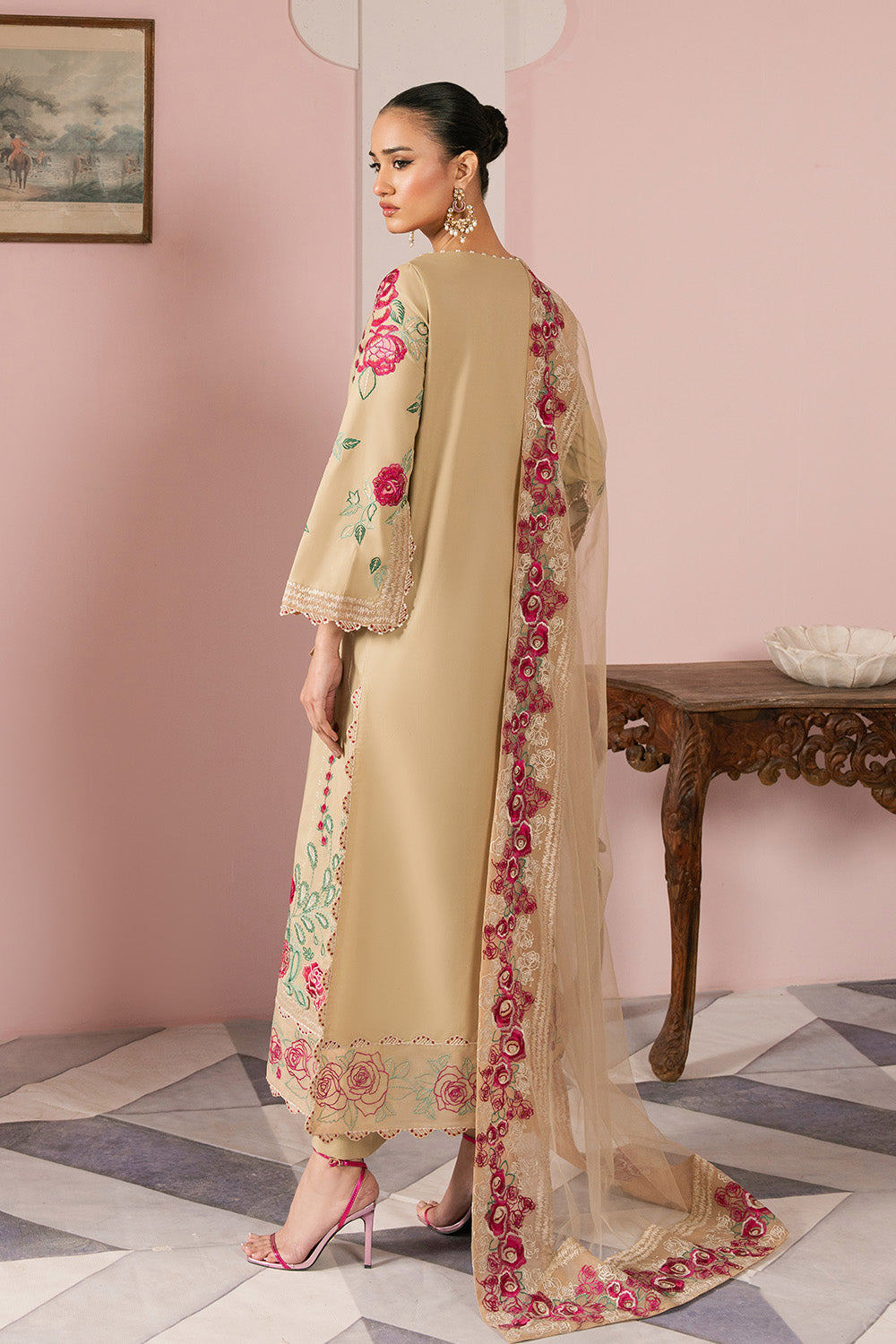 Maryum N Maria | Eid Luxury Lawn 25 | ANOOSHEH - MS50164 S Beige Lawn