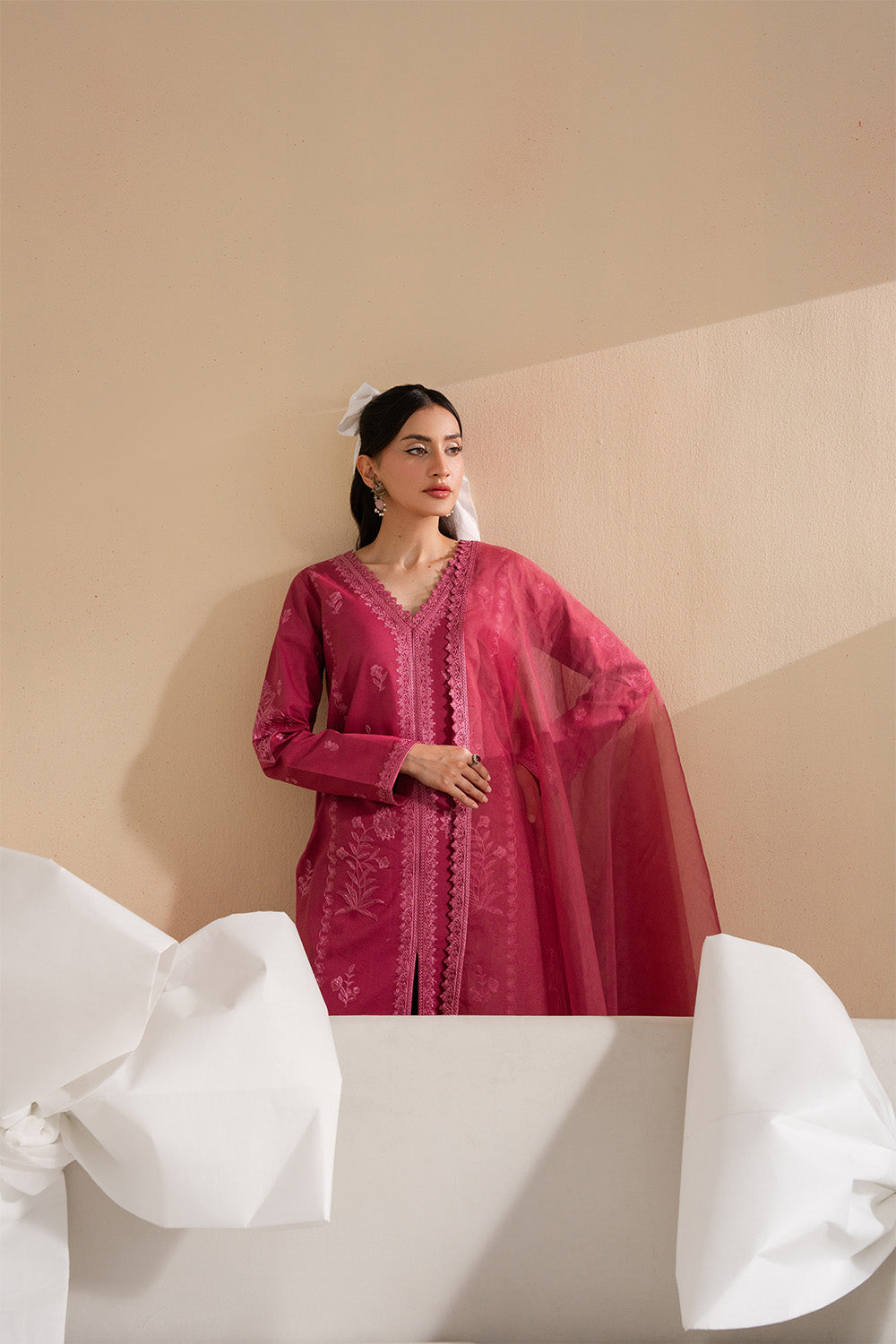 Maryum N Maria | Belle Pret | GIGI - MS50239 L Carrot Pink Organza