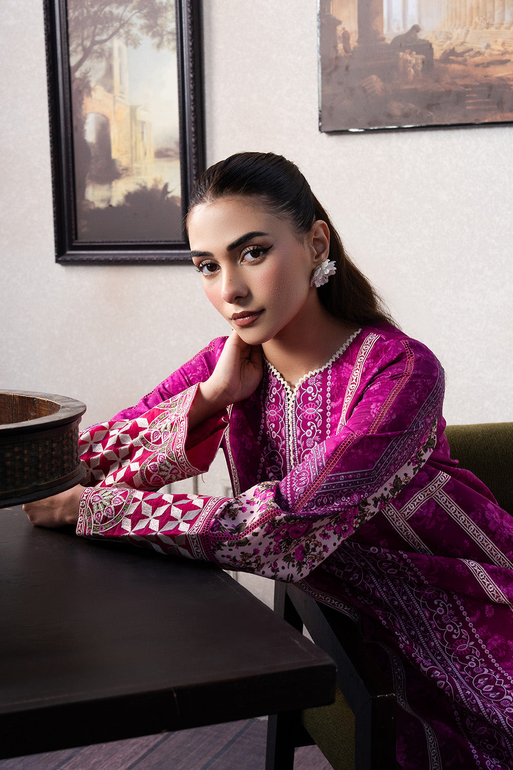 Maryum N Maria | Mah Casual Pret | ELORA - MS50433 L Magenta Lawn