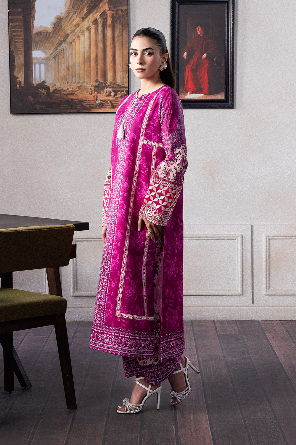 Maryum N Maria | Mah Casual Pret | ELORA - MS50433 M Magenta Lawn