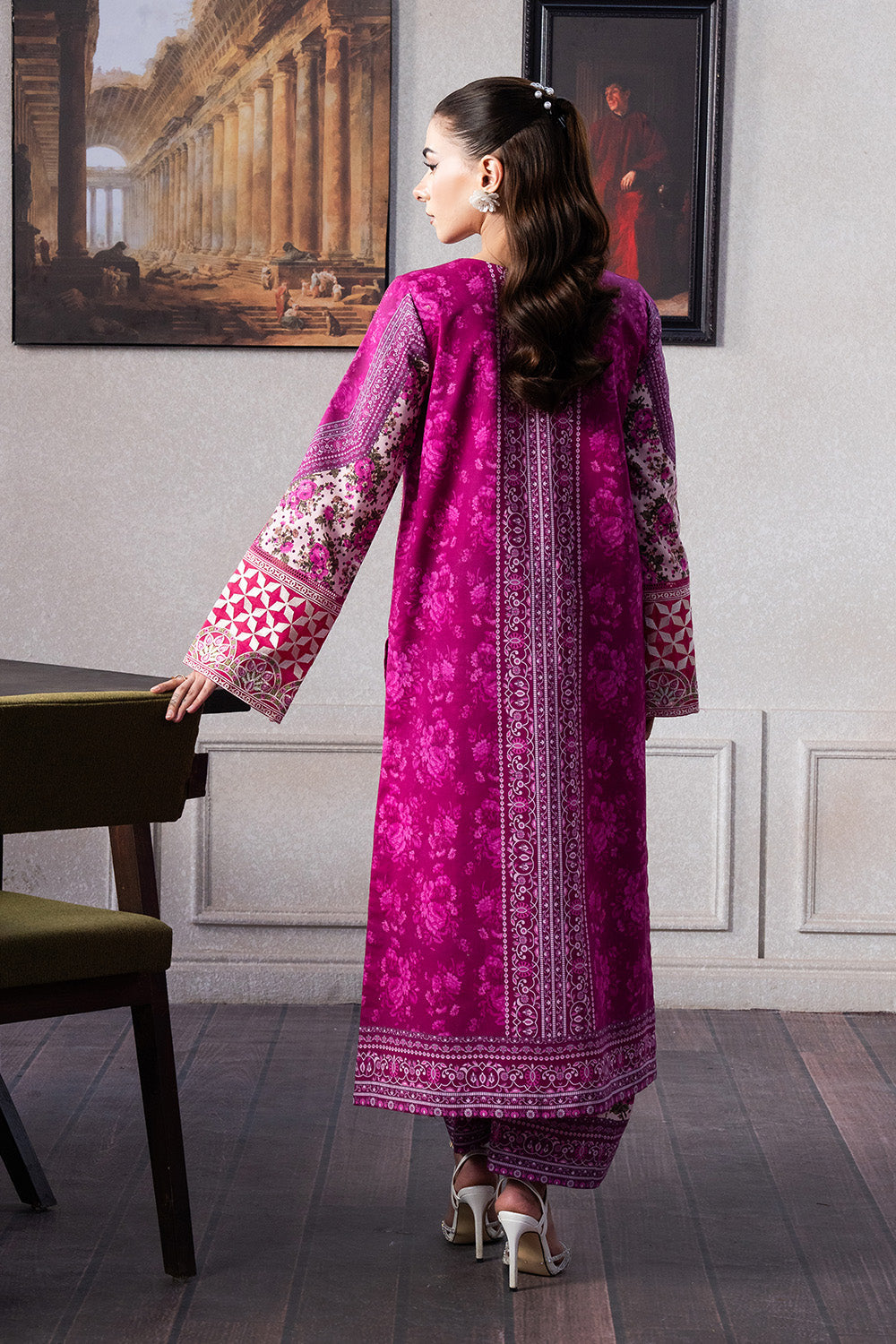 Maryum N Maria | Mah Casual Pret | ELORA - MS50433 S Magenta Lawn