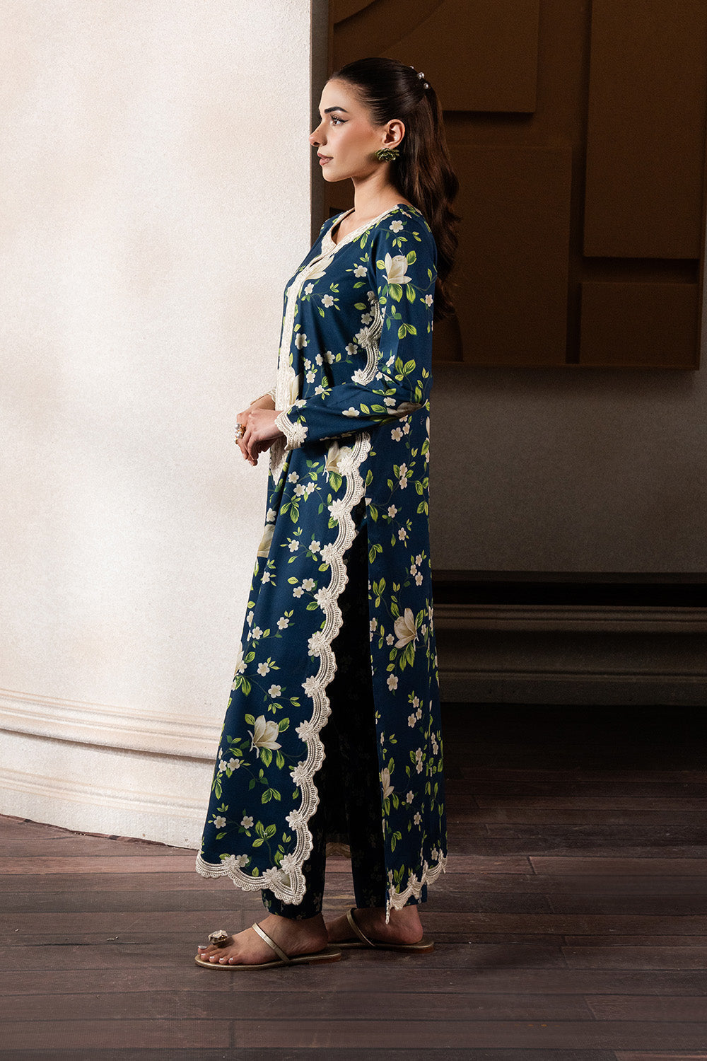 Maryum N Maria | Mah Casual Pret | XENIA - MS50434 M Navy Lawn