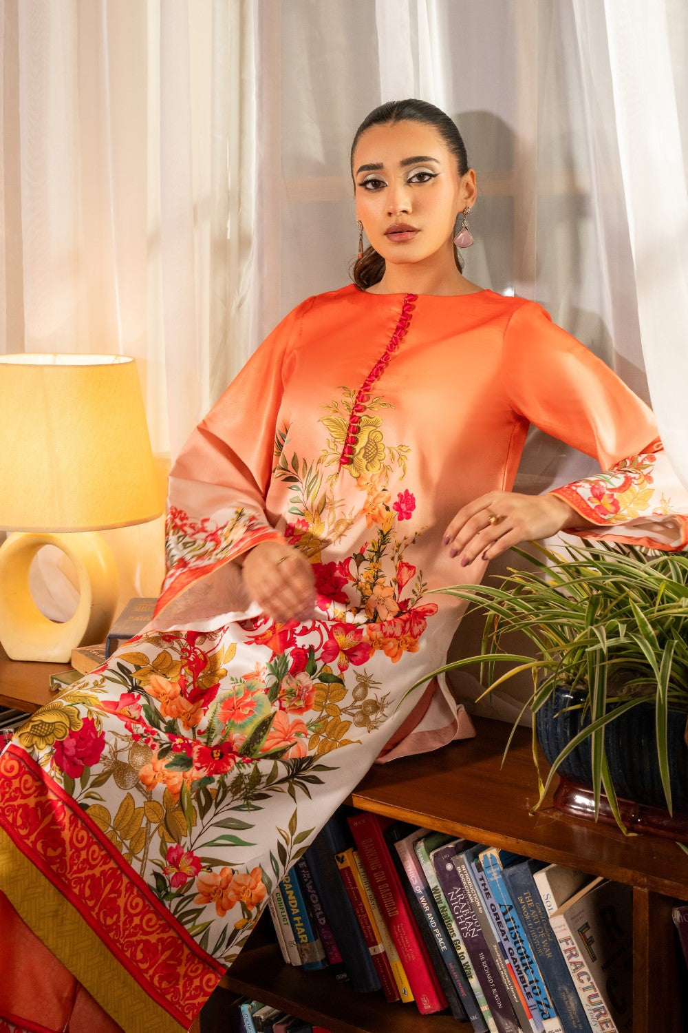 Maryum N Maria | Aurora Collection | JESMYN - MS50496 L Pinkish Orange Crepe
