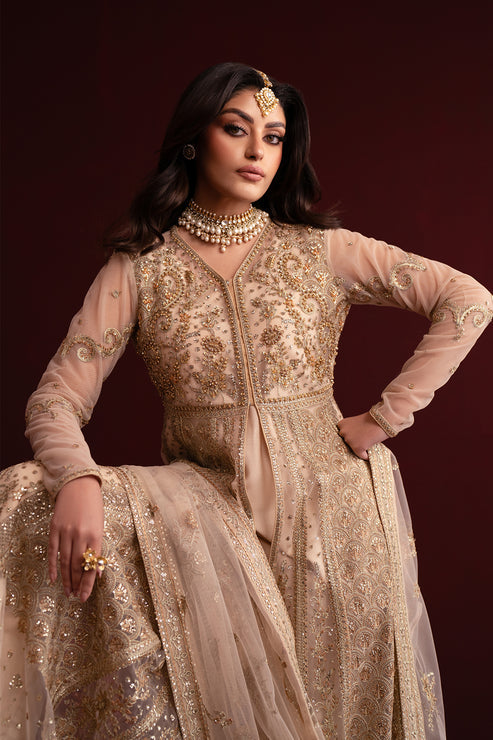Emaan Adeel | Nooresha Formals 25 | Safira L Off White Net