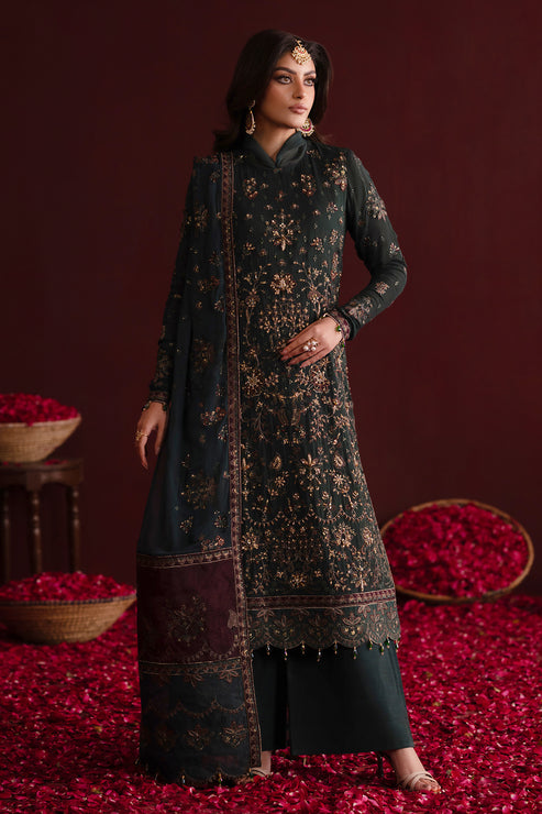 Emaan Adeel | Nooresha Formals 25 | Kavya XS Deep Green Chiffon