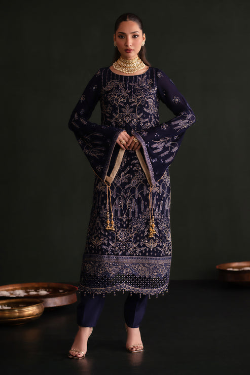 Emaan Adeel | Nooresha Formals 25 | Zarifa XS Navy Chiffon