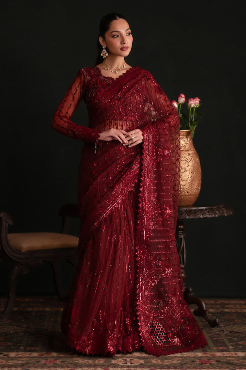 Emaan Adeel | Nooresha Formals 25 | Lalish XS Red Net