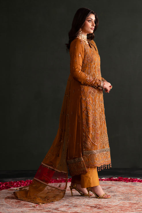 Emaan Adeel | Nooresha Formals 25 | Zarang XL Burnt Orange Chiffon