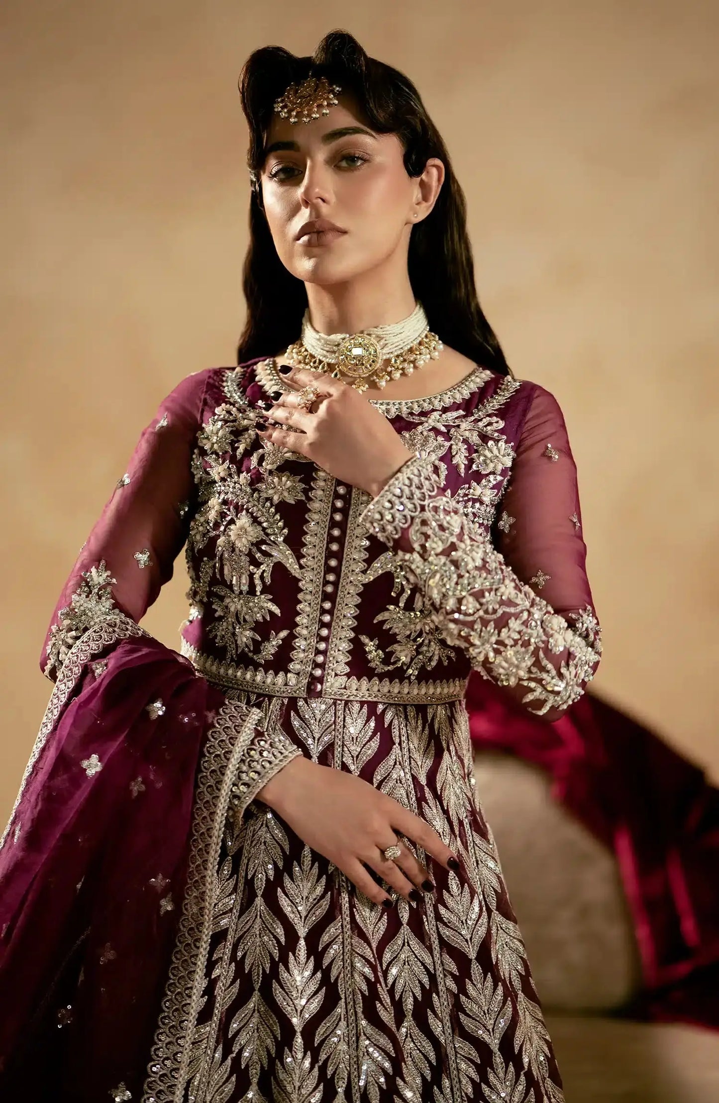 Maryum N Maria | Zamani Beghum Formals 23 | Ametyst-(MW23-512) - Pakistani Designer Dress - by Maryum N Maria | Type: Bridal - 100% Original at Saira Sultan