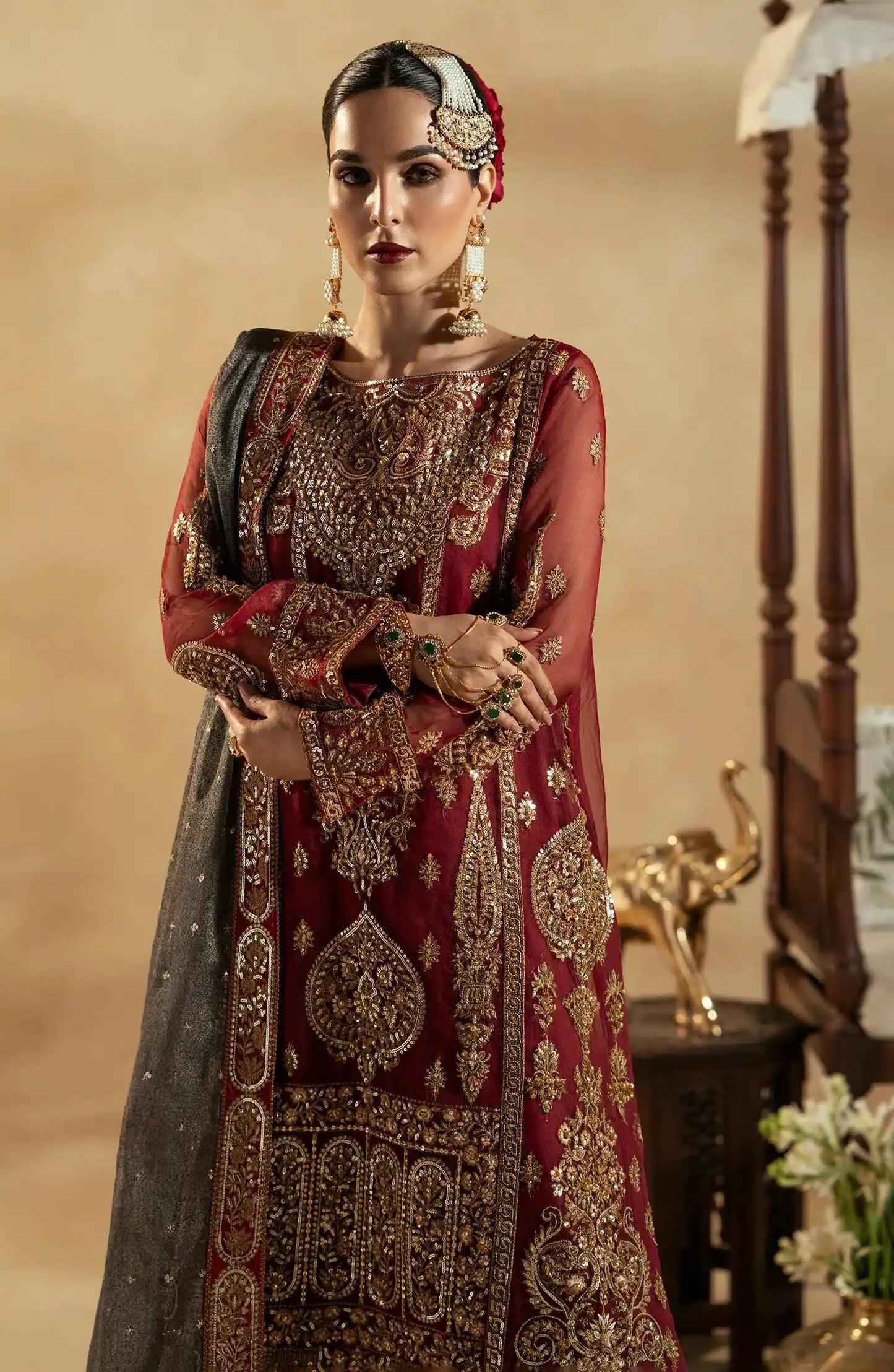 Maryum N Maria | Zamani Beghum Formals 23 | Ruby-(MW23-517) - Pakistani Designer Dress - by Maryum N Maria | Type: Bridal - 100% Original at Saira Sultan