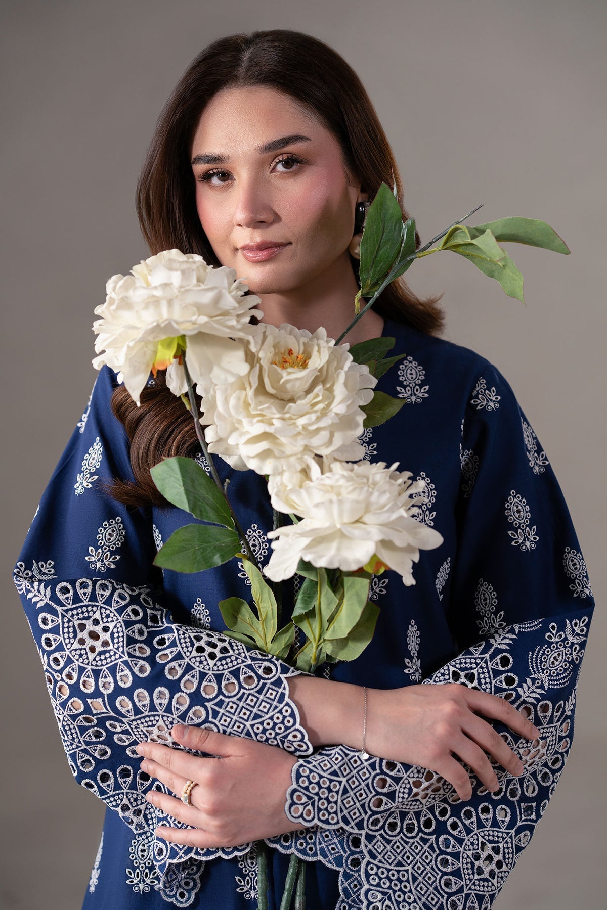 Akbar Aslam | Pret Lawn | Ovria M Cobalt Blue Lawn