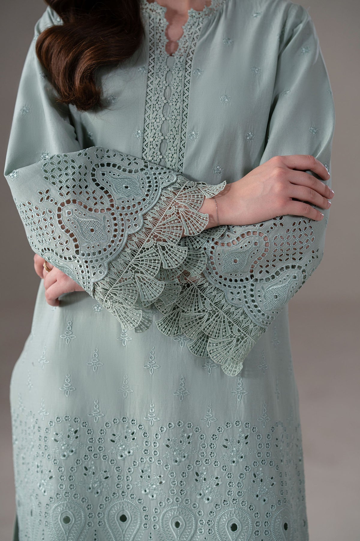 Akbar Aslam | Pret Lawn | Mireve M Ice Blue Lawn