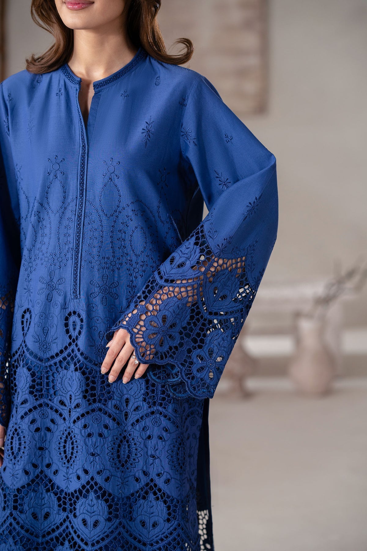 Akbar Aslam | Pret Lawn | Vanta M Cobalt Blue Lawn