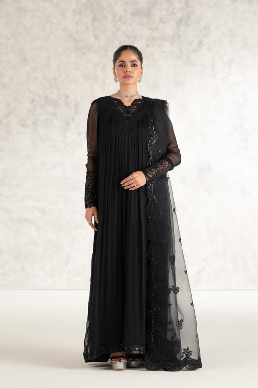 Akbar Aslam | Formal Pret | Mashal XS Black Chiffon