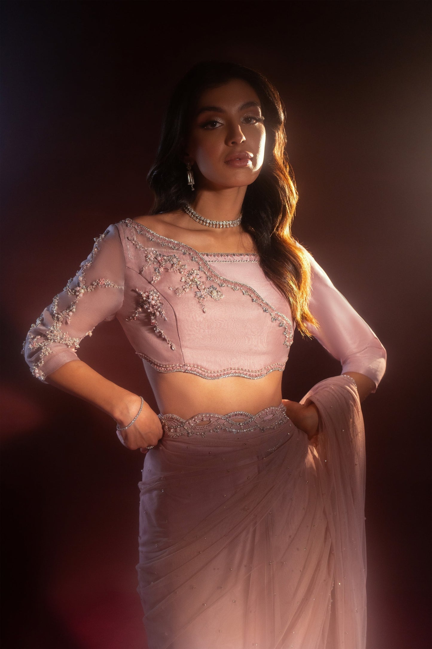 Ayesha and Usman | Celestial Night | Frida M Pink Net