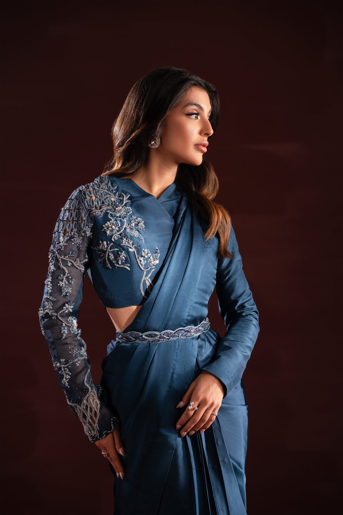 Ayesha and Usman | Celestial Night | Aria L Zinc Pure Raw Silk
