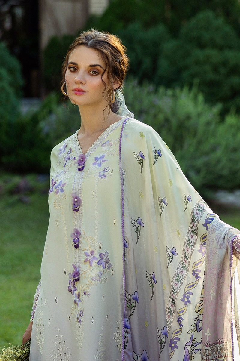 Mushq | Solace Ombre Chikankari | Gioia S Pastel Yellow Chikankari Lawn
