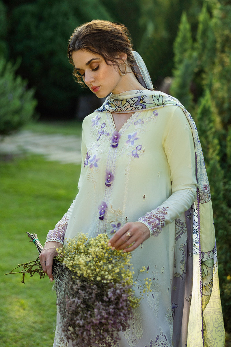 Mushq | Solace Ombre Chikankari | Gioia M Pastel Yellow Chikankari Lawn