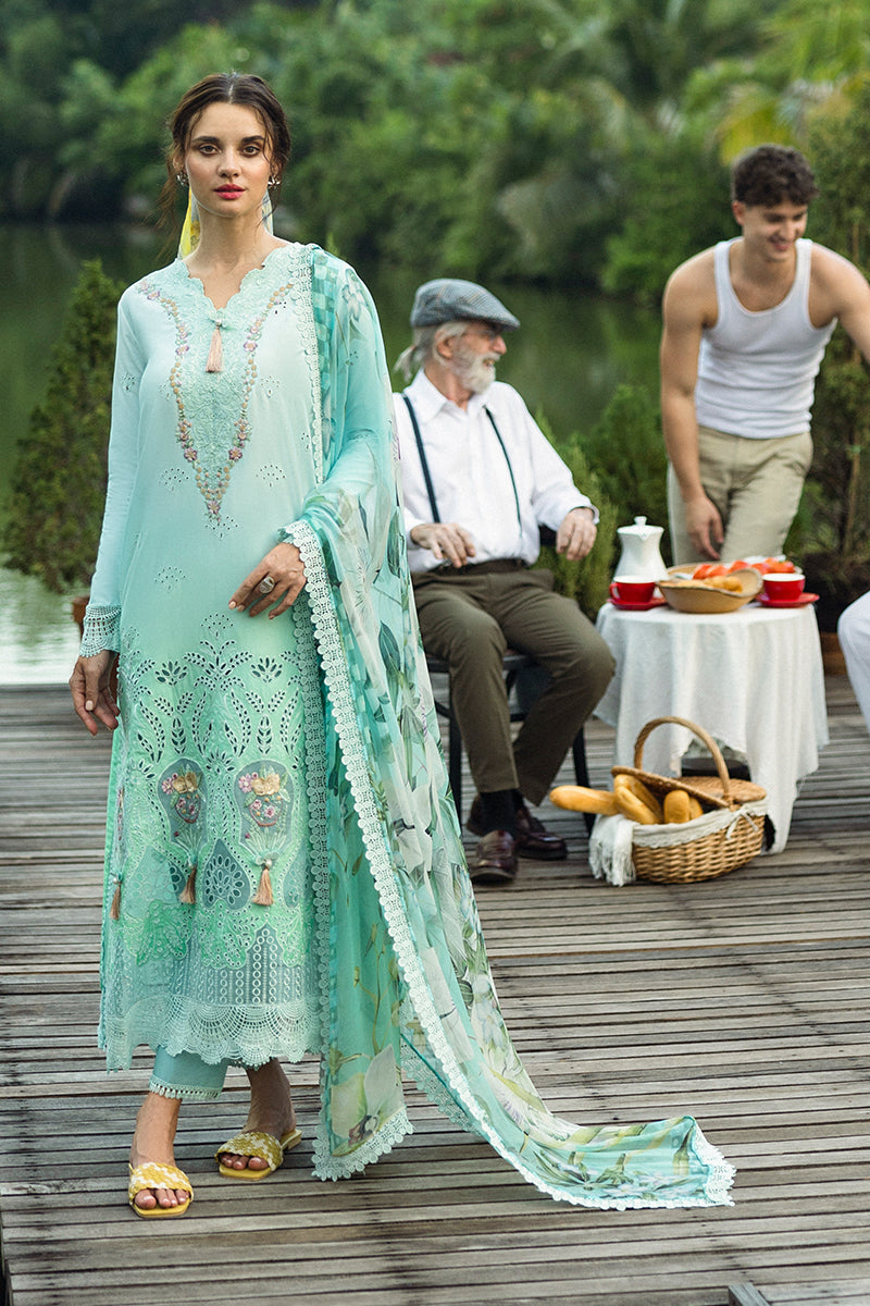 Mushq | Solace Ombre Chikankari | Famiglia M Pastel Blue Chikankari Lawn