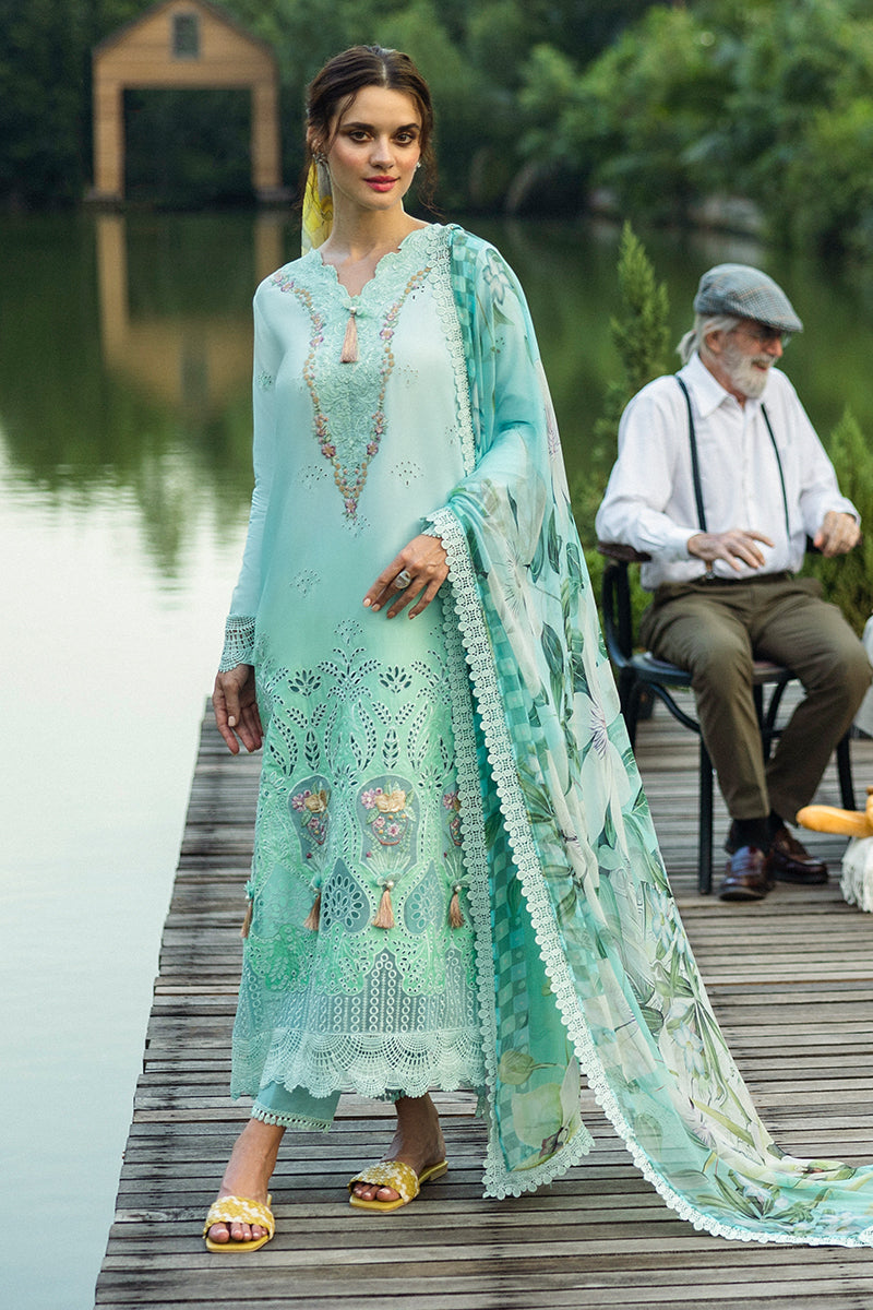 Mushq | Solace Ombre Chikankari | Famiglia L Pastel Blue Chikankari Lawn