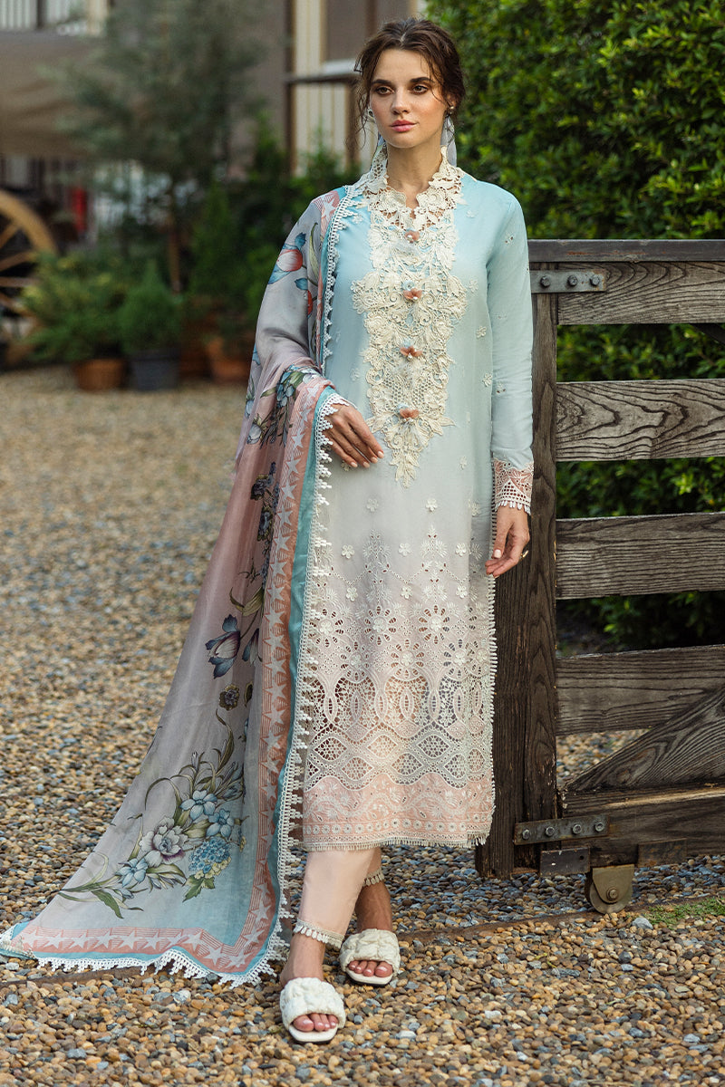 Mushq | Solace Ombre Chikankari | Casa M Sky Blue Chikankari Lawn