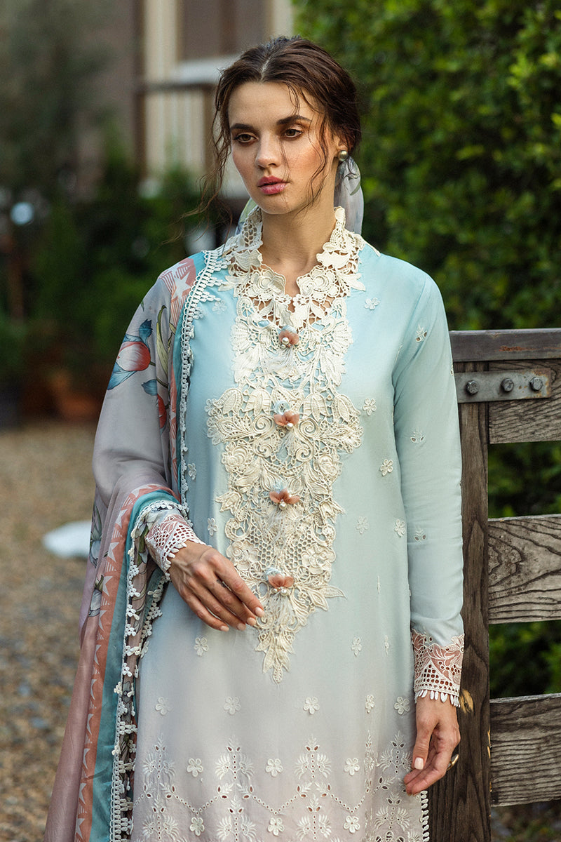 Mushq | Solace Ombre Chikankari | Casa S Sky Blue Chikankari Lawn
