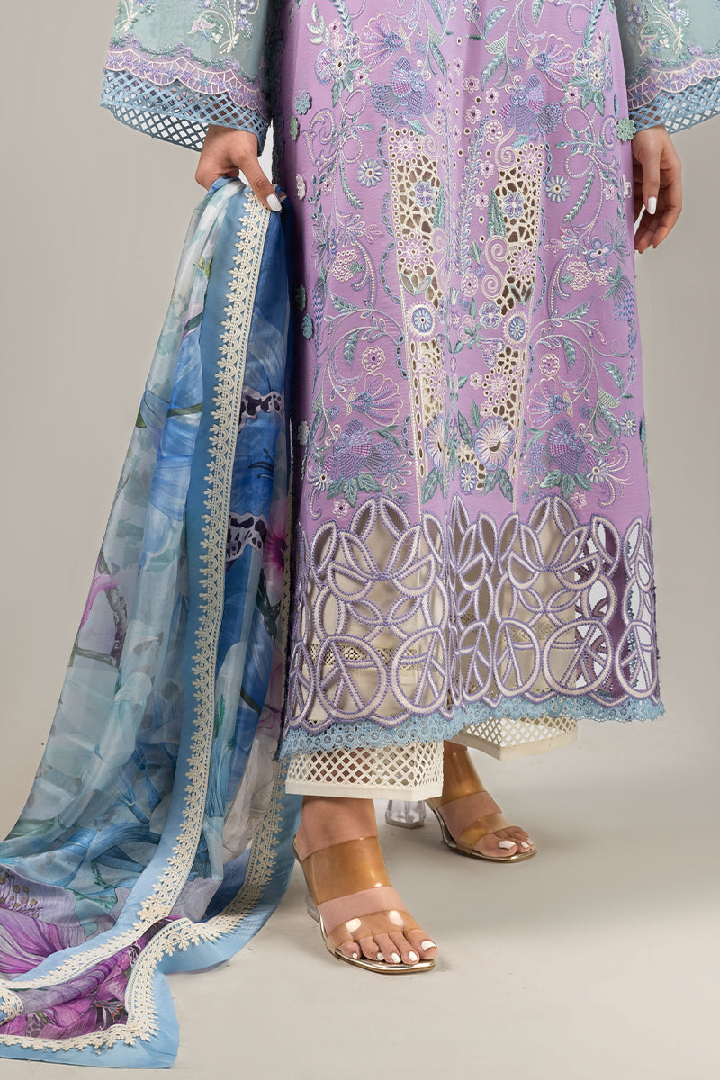 Mushq | Manaram Luxury Lawn 25 | Glowing Pulse XL Lavender Lawn