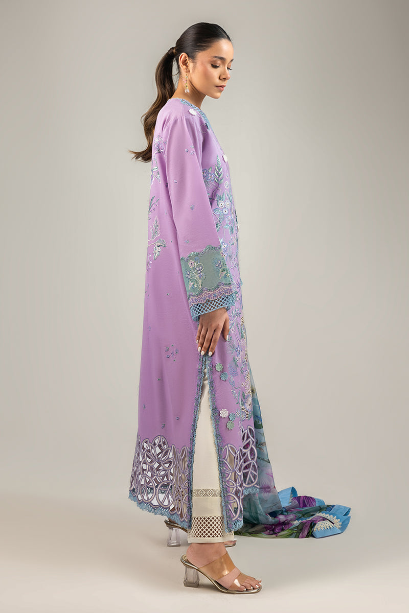 Mushq | Manaram Luxury Lawn 25 | Glowing Pulse L Lavender Lawn
