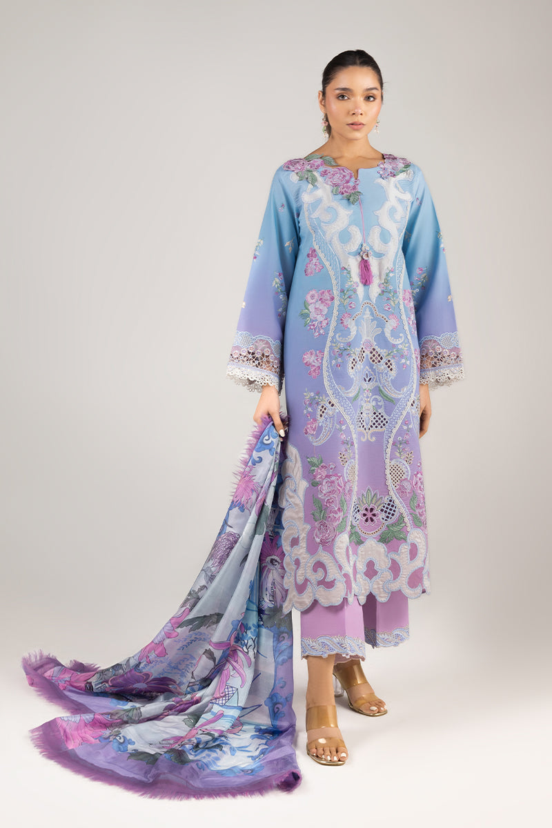 Mushq | Manaram Luxury Lawn 25 | Whispering Melody M Rose Pink Lawn