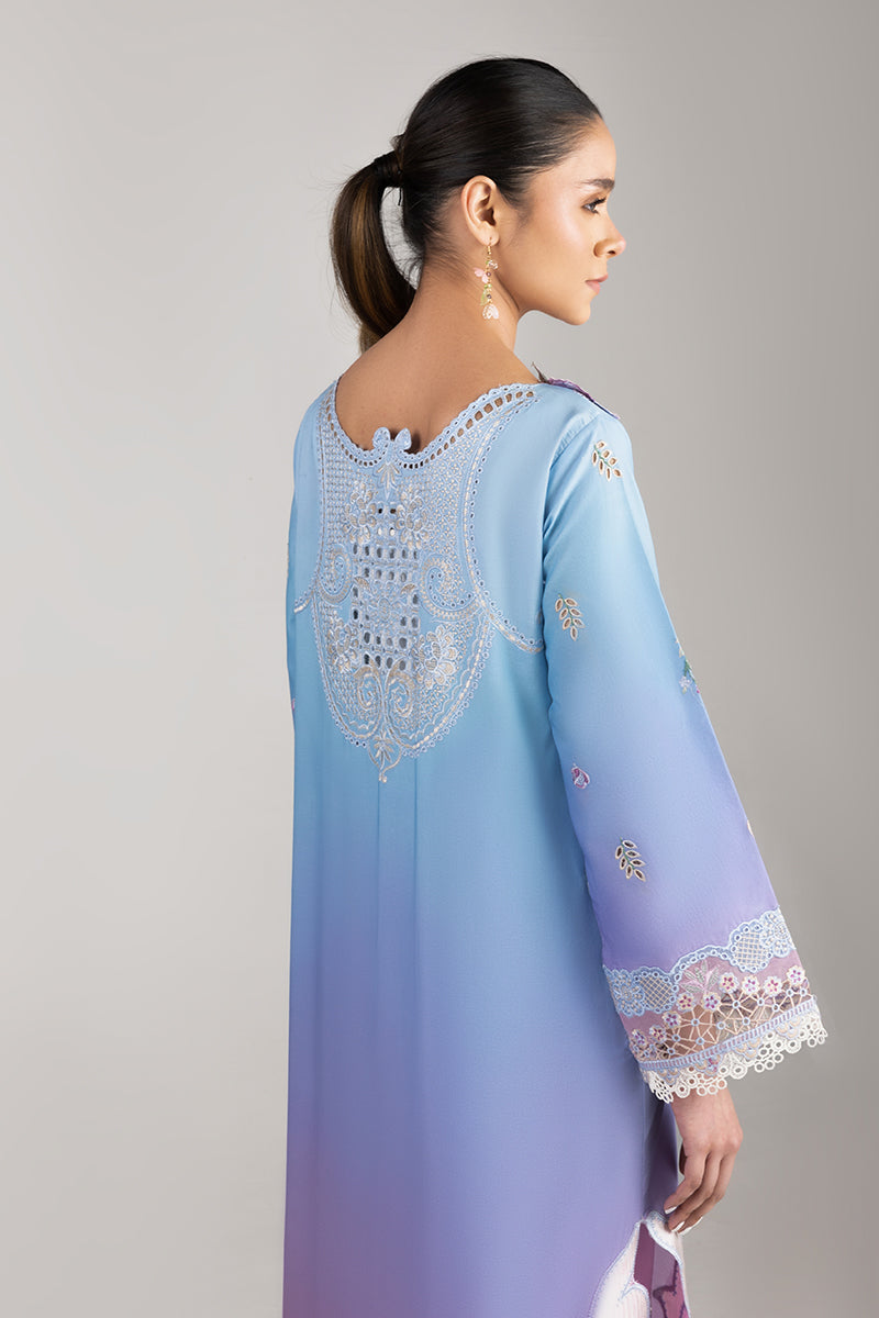 Mushq | Manaram Luxury Lawn 25 | Whispering Melody M Light Blue Lawn