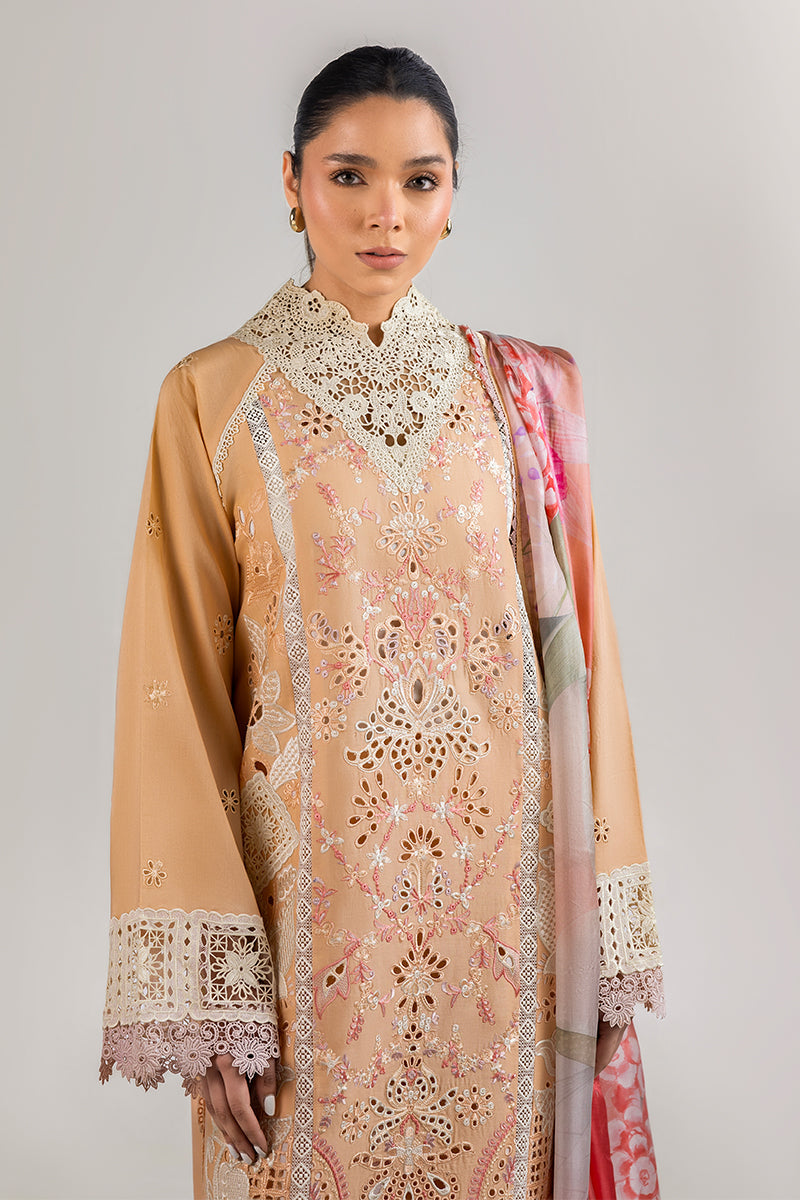 Mushq | Manaram Luxury Lawn 25 | Dreamlike Vibe XL Peach Lawn