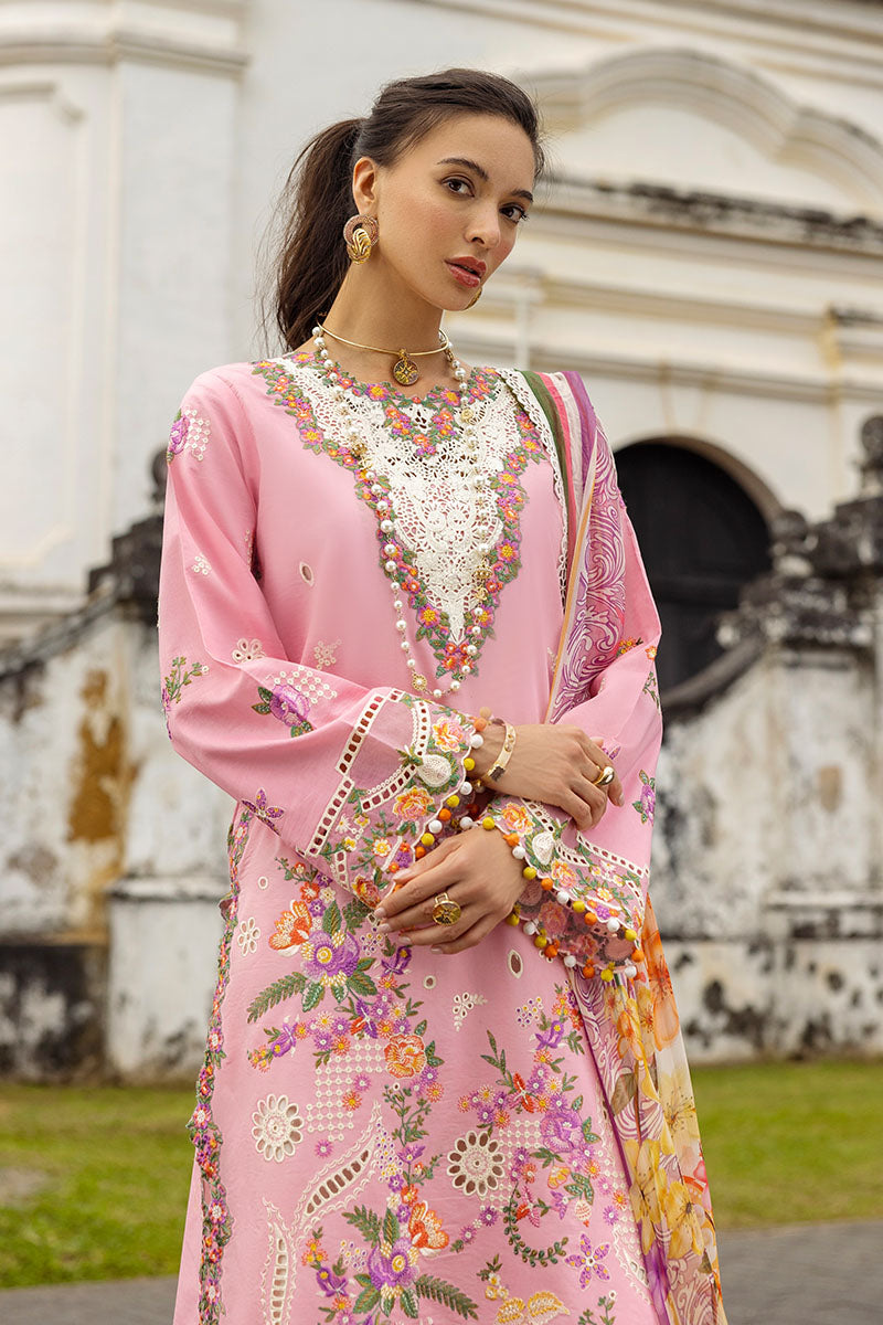 Mushq | Manaram Luxury Lawn 25 | Twinkling Tempos M Light Pink Lawn