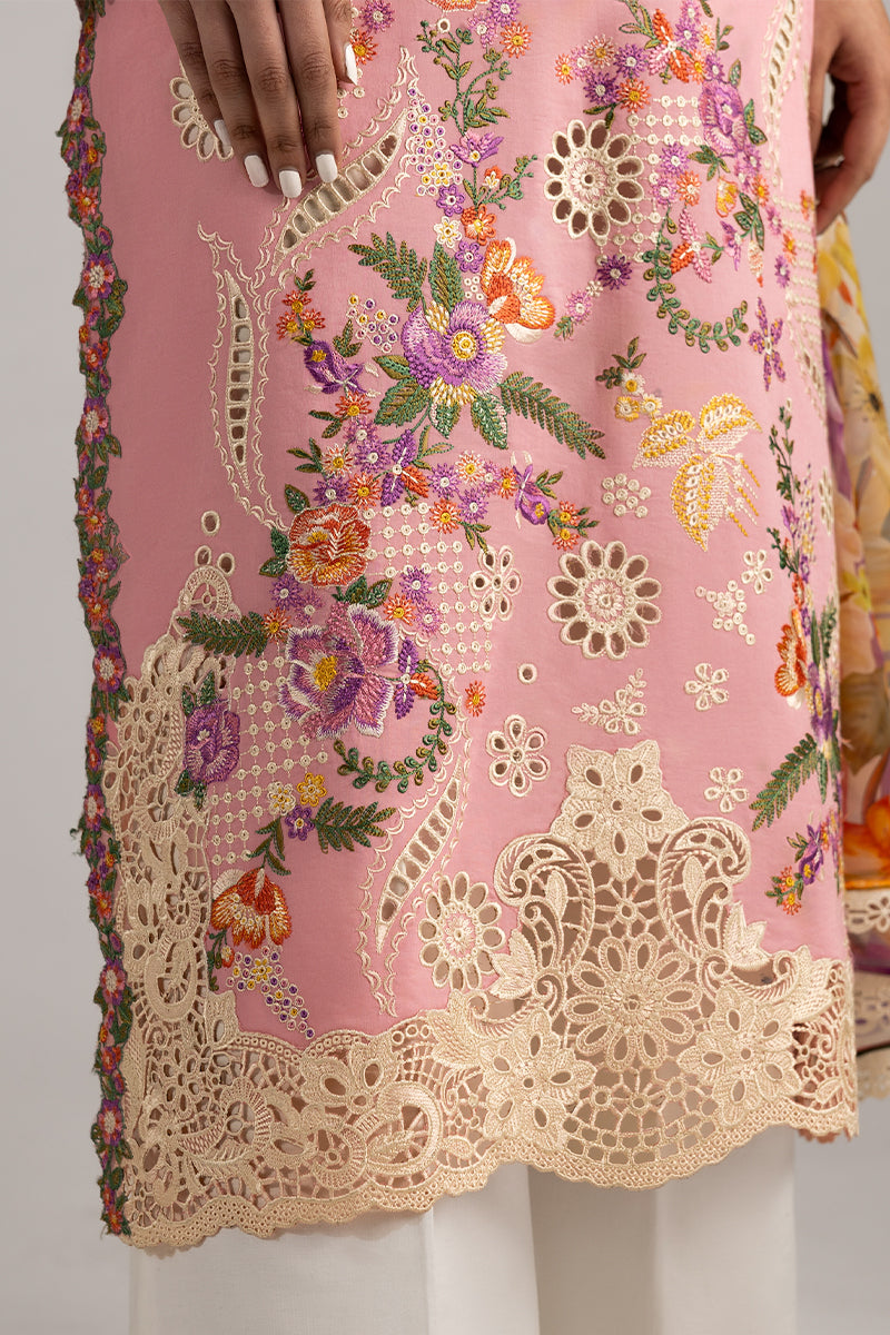 Mushq | Manaram Luxury Lawn 25 | Twinkling Tempos XL Light Pink Lawn
