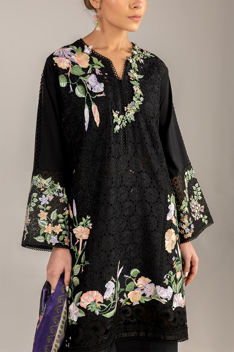 Mushq | Manaram Luxury Lawn 25 | Dazzling Glimmer XL Black Lawn