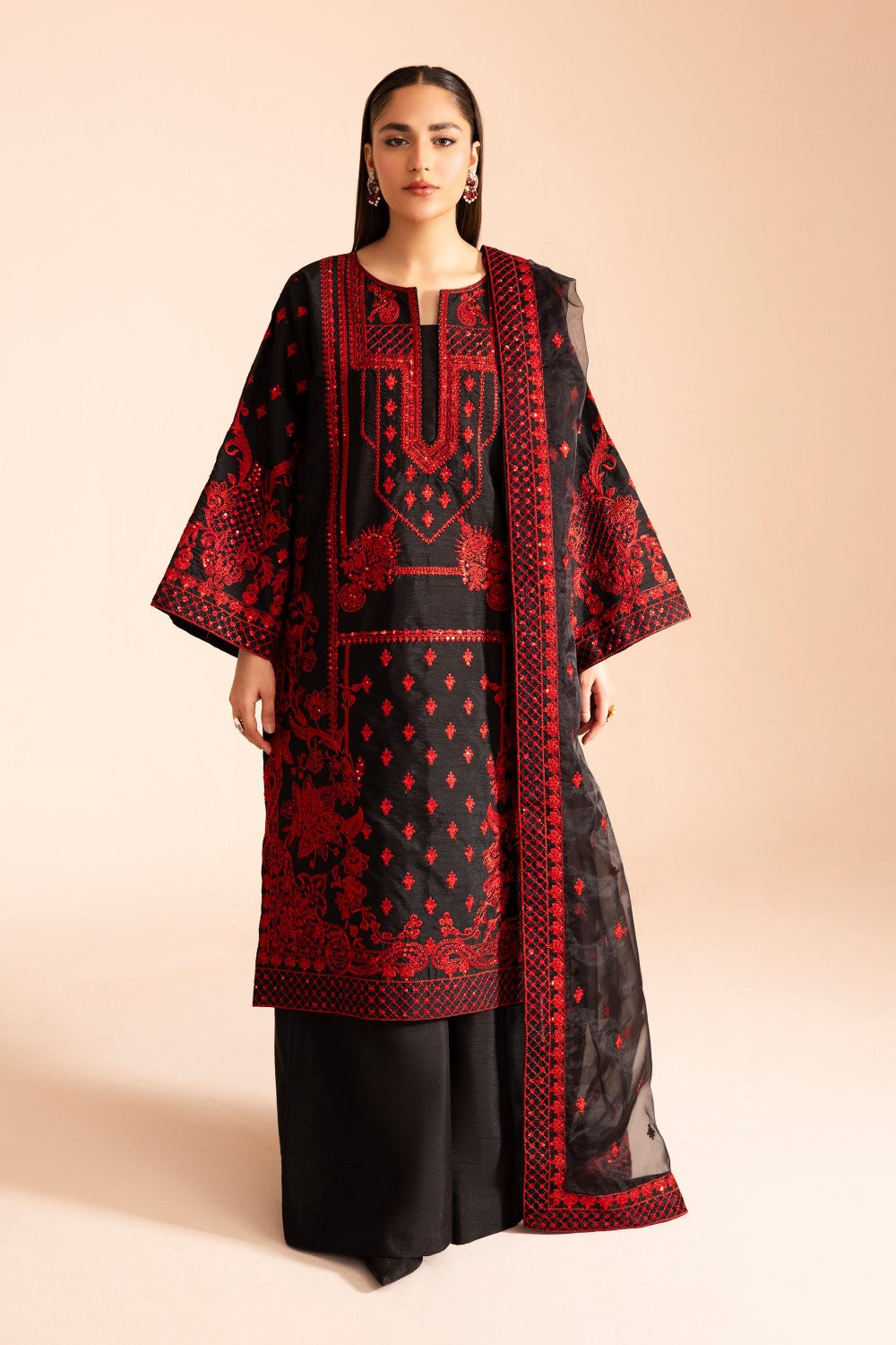 Maryum N Maria | Iris Formals | HADIYAH - MW40003 S Black Viscose Cotton