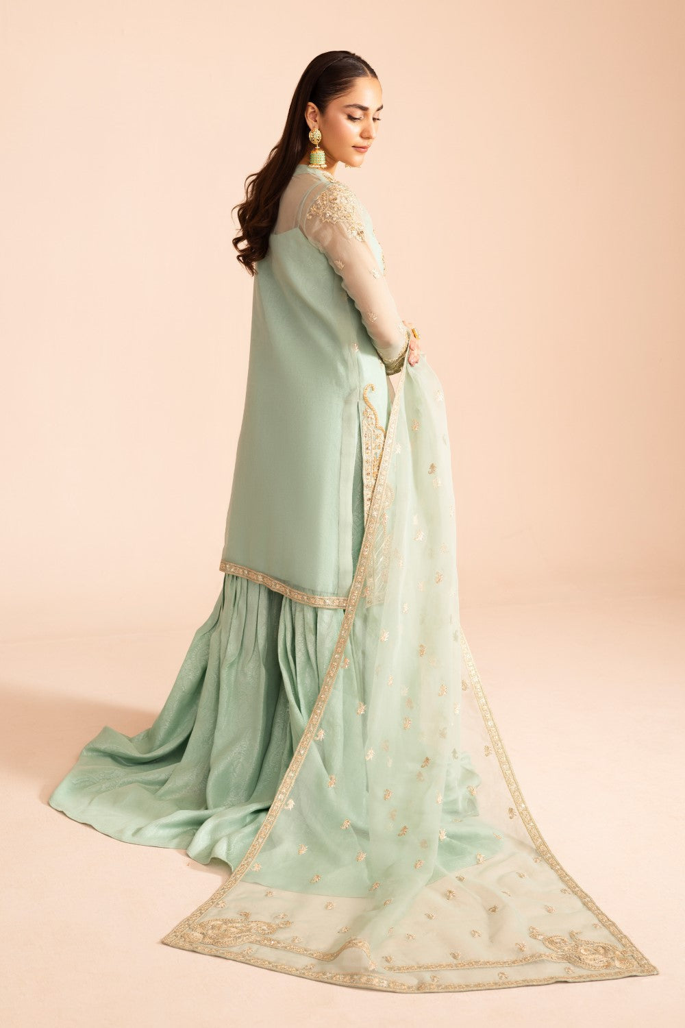 Maryum N Maria | Iris Formals | SIMRAN - MW40005 M Mint Green Organza