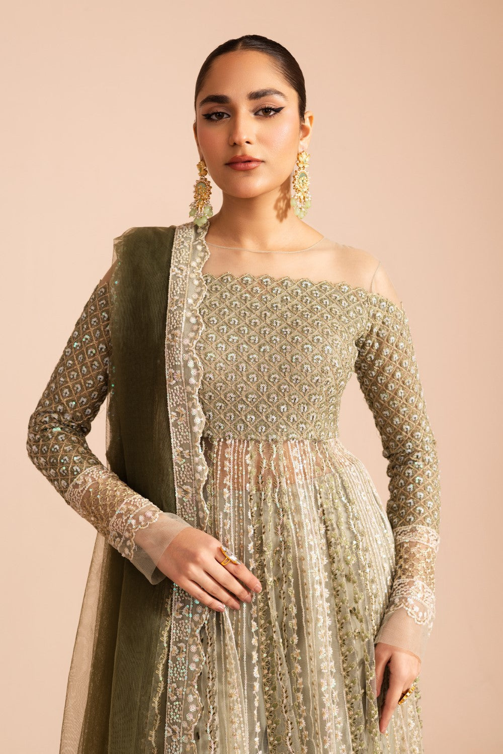 Maryum N Maria | Iris Formals | KATRI - MW40010 L Gray Net